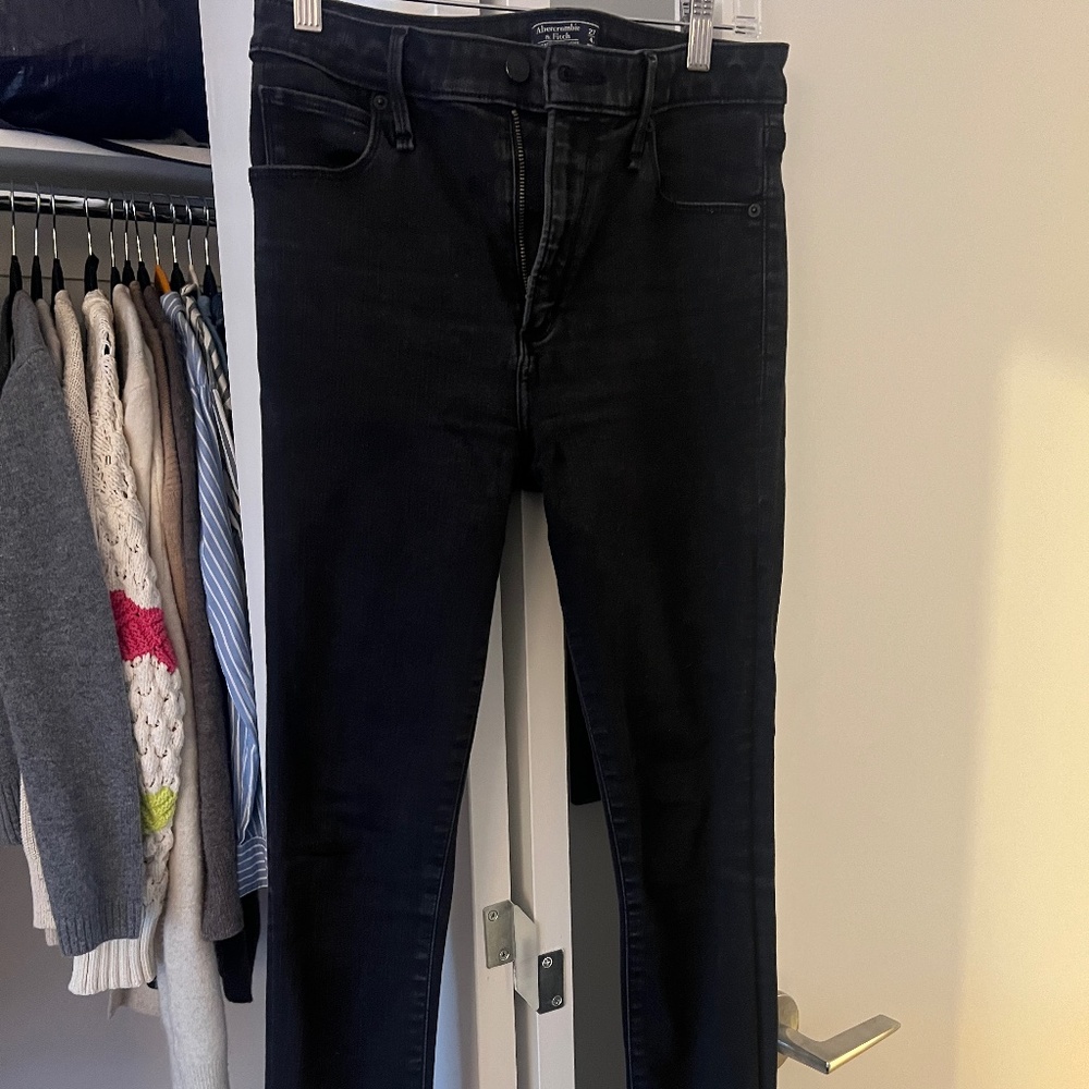 High rise Black skinny jeans